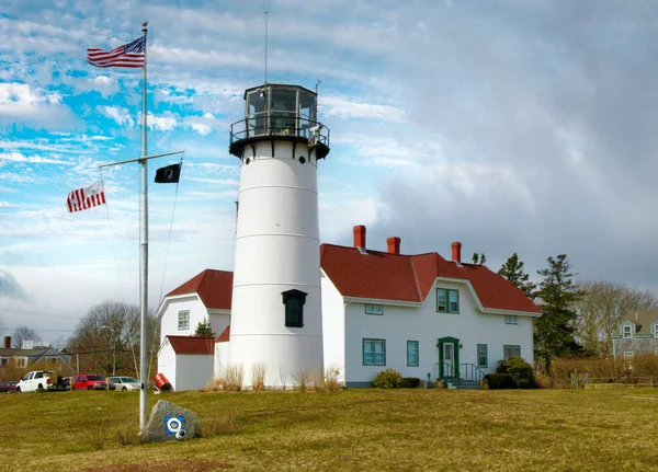 Chatham Cape Cod Historischer Leuchtturm Und Küstenwache — Stockfoto