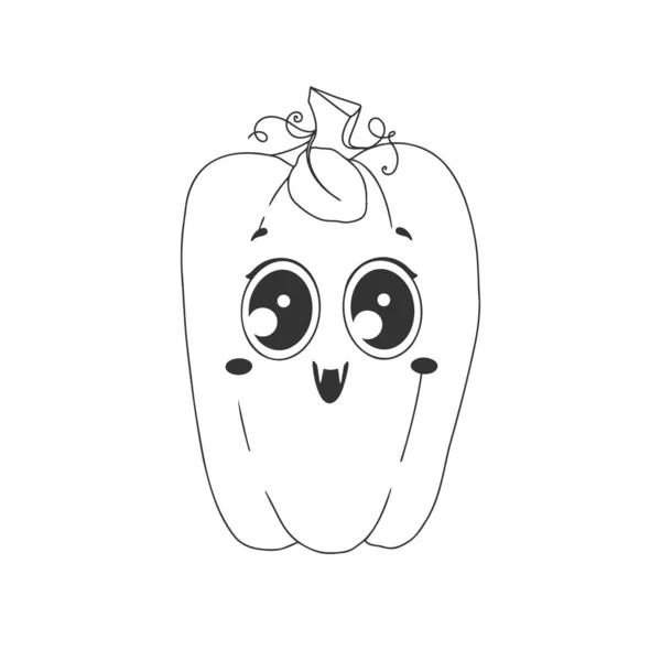 Calabaza Con Una Cara Sonriente Calabaza Halloween Feliz Halloween Vector — Archivo Imágenes Vectoriales