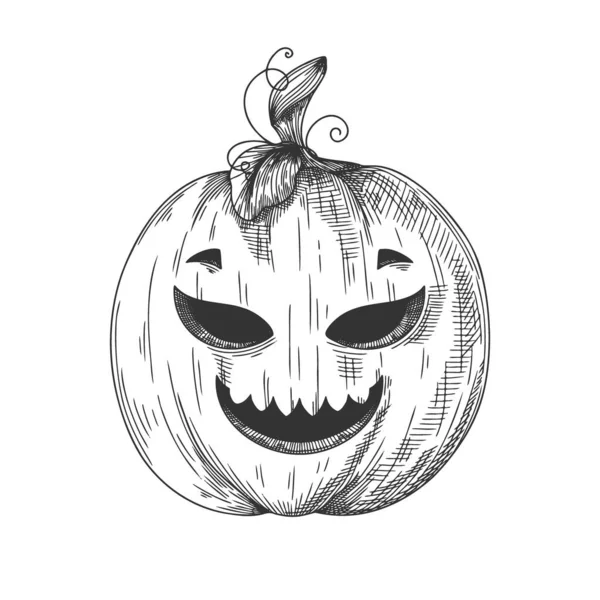 Mosolygó Arcú Tökfej Halloween Tökfej Boldog Halloween Vektor Illusztráció — Stock Vector