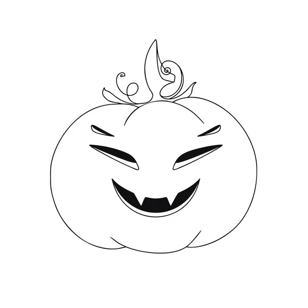 Kürbis Mit Einem Lächelnden Gesicht Halloween Kürbis Happy Halloween Vector — Stockvektor