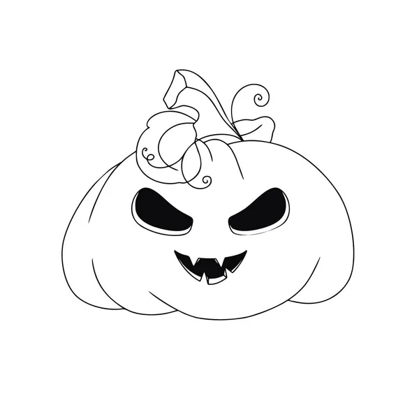 Calabaza Con Una Cara Sonriente Calabaza Halloween Feliz Halloween Vector — Archivo Imágenes Vectoriales