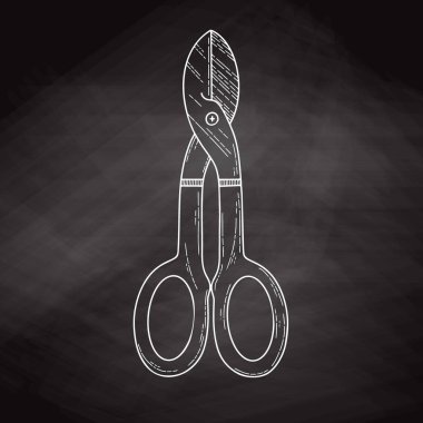 Pense kıskacı el aleti siyah arka planda izole. Vektör illüstrasyonu