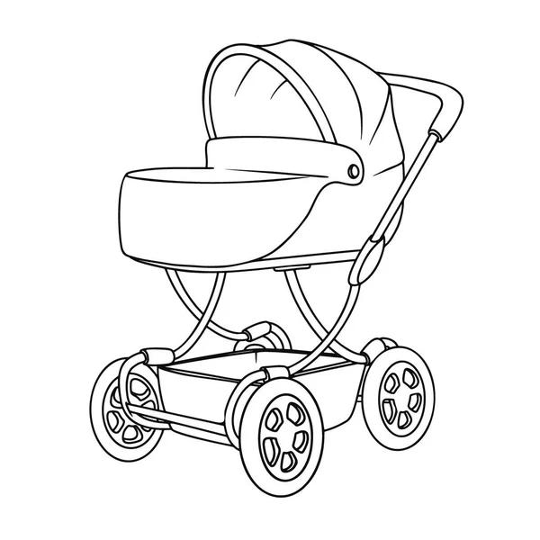 Skizze Eines Kinderwagens Skizze Vektor Illustration — Stockvektor