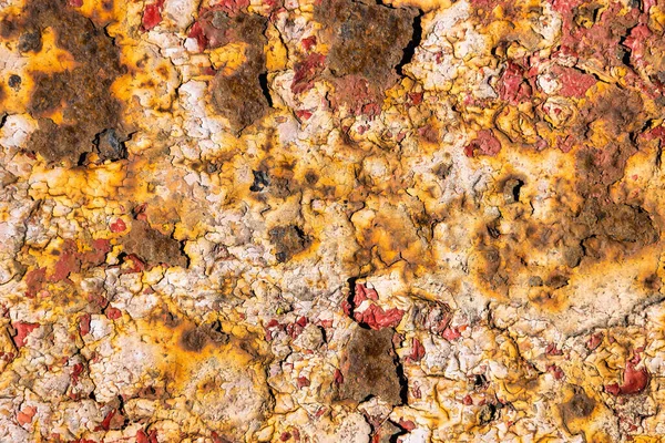 Rusty Painted Metal Background Peeling Paint Texture — Stock Photo, Image