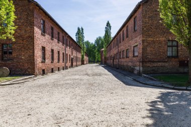 Auschwitz-Birkenau toplama kampı. Soykırım anıtı. Oswiecim, Polonya, 16 Mayıs 2022