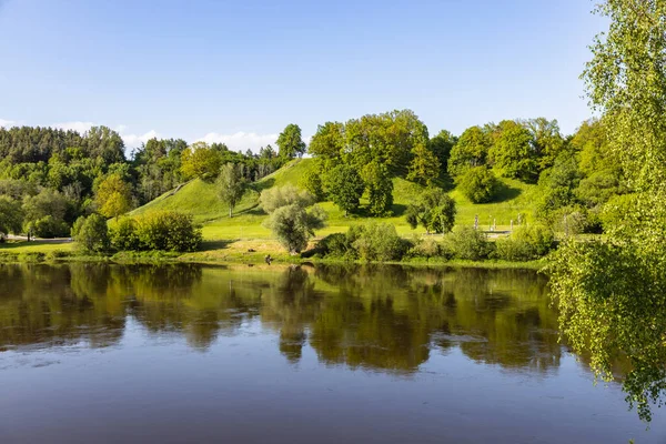 Panoramautsikt Över Alytus Högar Och Floden Nemunas — Stockfoto
