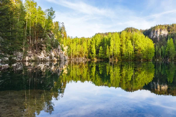 Lago Adrspach Parte Reserva Natural Rocas Adrspach Teplice República Checa — Foto de Stock