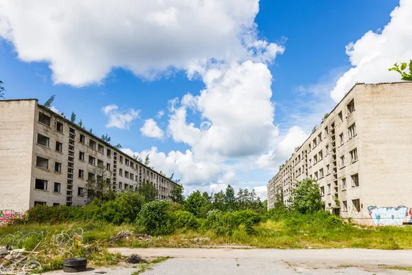 Abandoned Secret Soviet Union Military Ghost Town Irbene Latvia — Fotografia de Stock