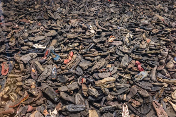 Shoes of dead people in the Auschwitz - Birkenau concentration camp. Oswiecim, Poland, 17 July 2022.