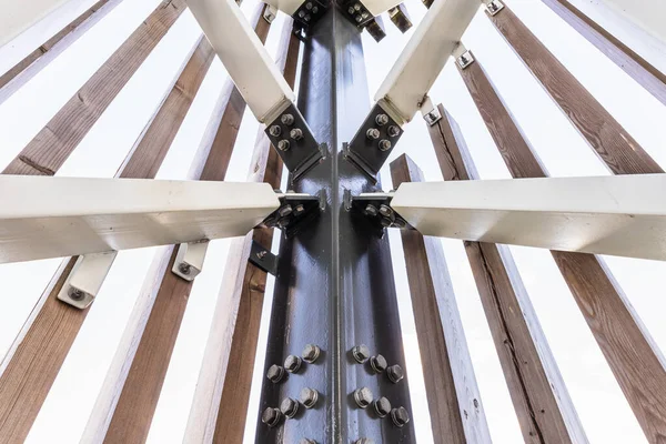 Steel Construction Bolts Connecting Steel Beams — Foto de Stock