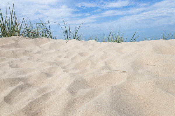 Beautiful white sand dunes at the Baltic sea beach.