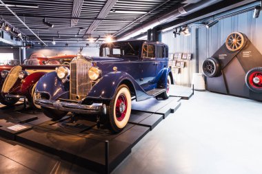 Packard Eight model 1100 - Classic retro car. Riga motor museum. Riga, Latvia, 17 August 2022.