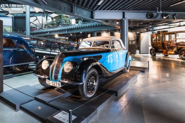 BMW 327-328 - Classic retro car. Riga motor museum. Riga, Latvia, 17 August 2022.