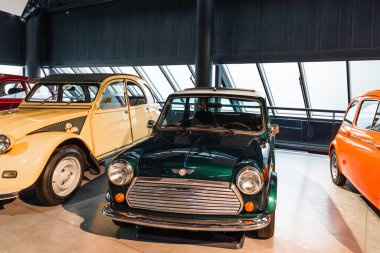 Rover Mini Mk.VI - Classic retro car. Riga motor museum. Riga, Latvia, 17 August 2022.