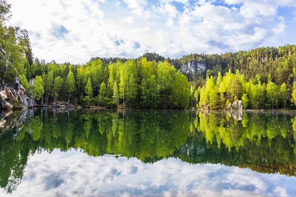 Lago Adrspach Reserva Natural Adrspach Teplice Rocks República Checa — Foto de Stock