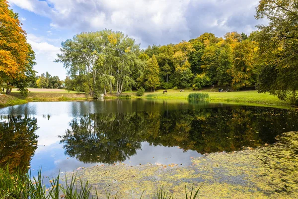 Iaz Lângă Castelul Panemune Din Lituania — Fotografie, imagine de stoc