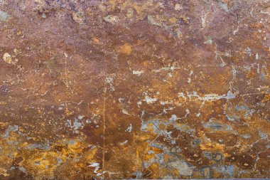 Paslanmış metalin derisi yüzülmüş. Grunge kaba arkaplan.