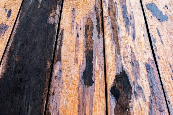 Dřevěný Povrch Kapkami Vody Pozadí Kapkami Deště — Stock fotografie