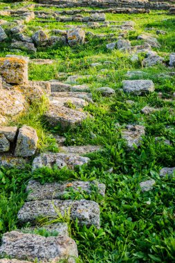 Bulgaristan 'ın Cape Kaliakra kalesinden kayalar.