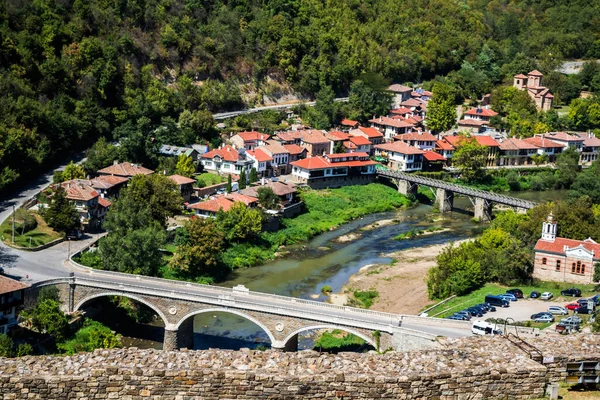 Landscape Beautiful Veliko Tarnovo Town Seen Fortress Yantra River Bulgaria — Stock Photo, Image