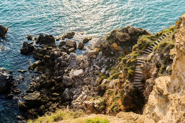 Cabo Caliacra Monumento Natural Dobrogea Búlgaro Cuadrilátero Que Comprende Una — Foto de Stock