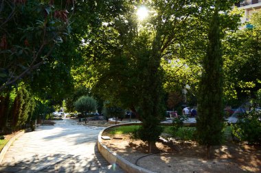 AMERİKA, GREECE - 25 AĞUSTOS 2017 Yaz Saati Aristo Parkı.