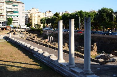 THESSALONIKI, GREECE - 25 AĞUSTOS 2017: Roma Agorası veya Selanik Roma Forumu.