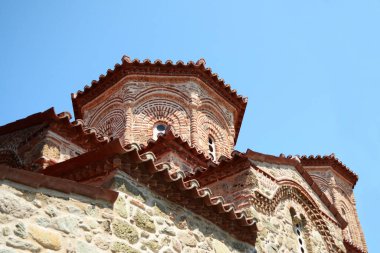 METEORA, GREECE - 23 Ağustos 2017: İkinci en büyük manastır olan Kutsal Varlaam Manastırı.