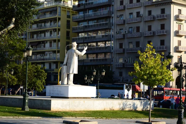 Thessaloniki Řecko Srpna 2017 Socha Eleftheria Venizelose Bývalého Řeckého Premiéra — Stock fotografie