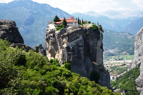 Útesy Komplexu Meteora Řecku Jeden Kláštera Evropa — Stock fotografie