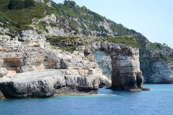 Blick Auf Den Tripitos Bogen Auf Der Insel Paxos Ionisches — Stockfoto