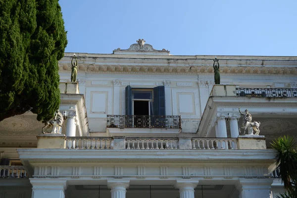 Corfu Greece August 2018 Fasaden Achilleion Palace Byggd Gastouri Korfu — Stockfoto