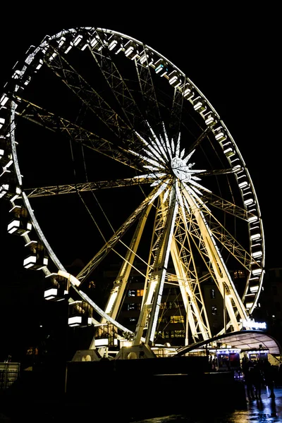 Budapest Eye Budapeste Ferris Wheel Vista Noturna — Fotografia de Stock