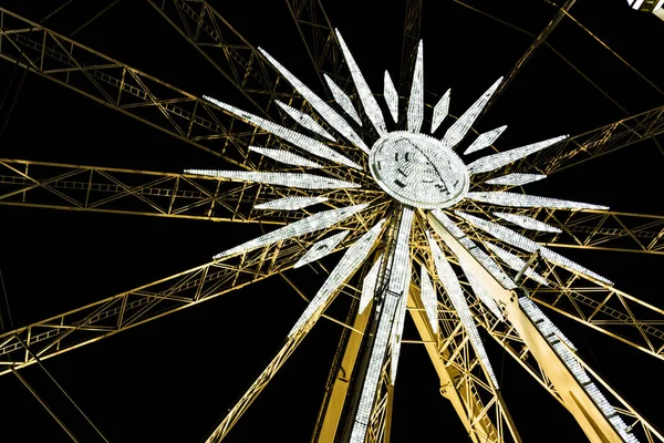 Budapest Eye Budapeste Ferris Wheel Vista Noturna — Fotografia de Stock