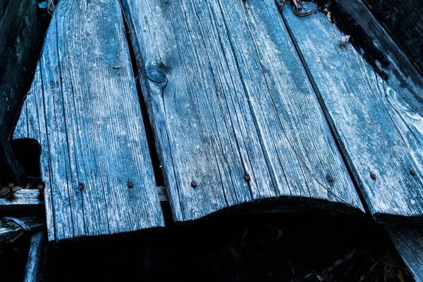Podrobnosti Staré Dřevěné Lodi Rezavými Hřebíky Dřevěné Textury — Stock fotografie