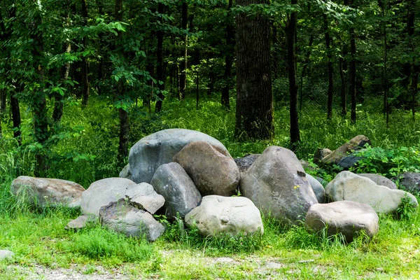 Tło Natury Letni Dzień Dużą Ilością Kamieni — Zdjęcie stockowe