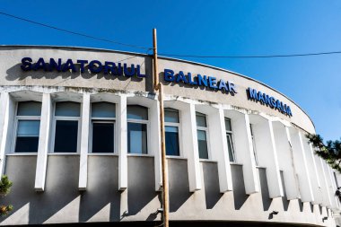 MANGALYA, ROMANIA - 31 Ağustos 2021: Spa ve Kurtarma Sanatoryumu.