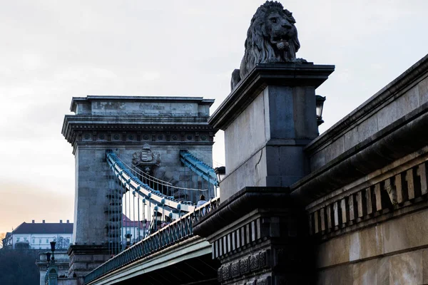 Szchenyi Chain Bridge Uno Los Símbolos Budapest Hungría — Foto de Stock