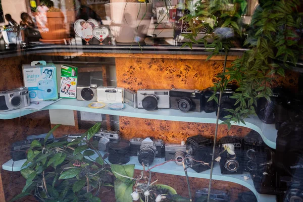 Oradea Rumänien Juli 2021 Vintage Kameras Schaufenster — Stockfoto
