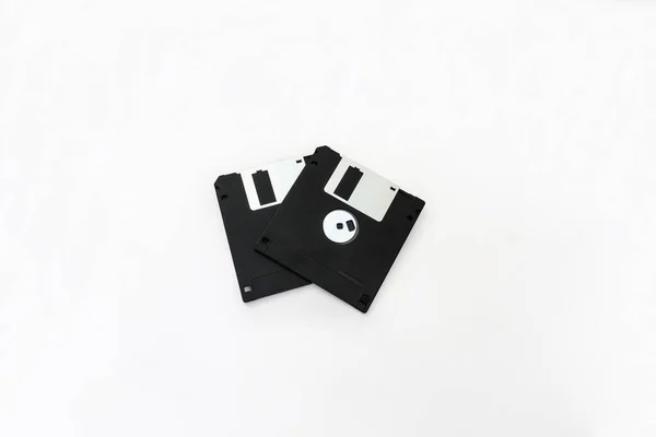 2Hd Floppy Disks Inch White Isolated Background — Stock Photo, Image