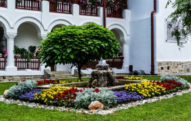 NEAMT, ROMANIA - 22 Haziran 2019 Agapia Ortodoks Manastırı. Agapia Köyü.