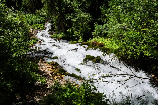 Ovanifrån Källor Vattenfall Cascada Izvoare Bucegi Berg Rumänien — Stockfoto