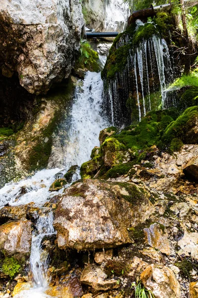 Вид Сверху Источников Водопада Cascada Izvoare Горы Бучежи Румыния — стоковое фото