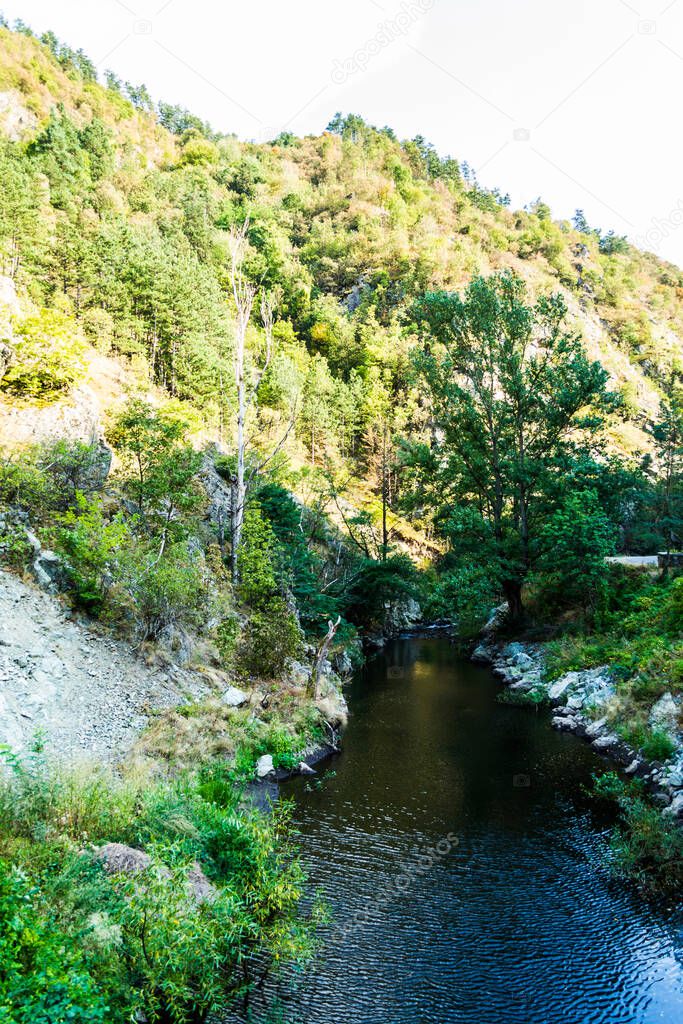 Rudarica river in Almajului mountains, Beautiful landscape, water mills area. Rudaria, Eftimie Murgu, Romania.