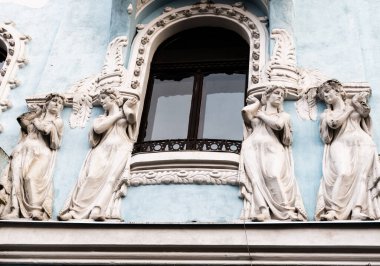 Eski bir binanın detayları. Cluj Napoca, Romanya.