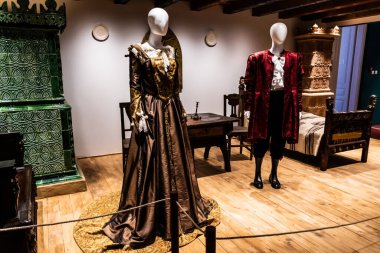 ORADEA, ROMANIA - 30 Temmuz 2021 Tarii Crisurilor Müzesi 'nden eşyalar.