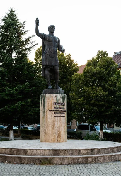 Deva Rumänien Juli 2021 Staty Trajan Romersk Kejsare — Stockfoto
