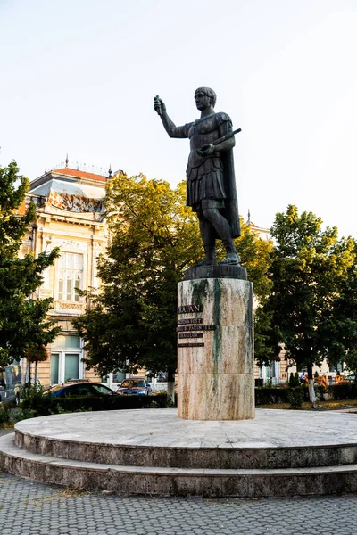 Deva Roménia Julho 2021 Estátua Imperador Romano Trajano — Fotografia de Stock