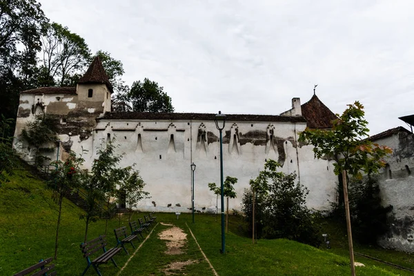 Dokumacı Kalesinin Arka Manzarası Brasov Romanya — Stok fotoğraf
