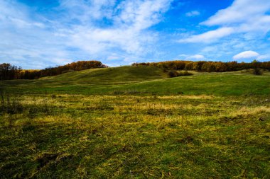 Romanya 'nın Prahova ilçesindeki Valcanesti köyünde sonbahar günü.
